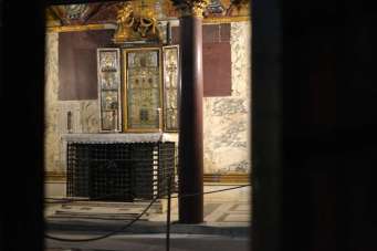 The stairs lead to 'Sancta Sanctorum' or Holy of Holies, the personal chapel of the early Popes