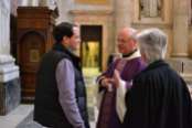 Robert talking with his friend Fr. Samuel who celebrated the Mass we attended in the Chapel of the Blessed Sacrament.